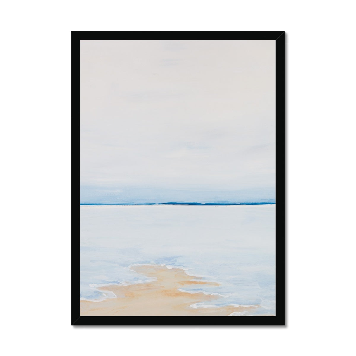 Modern Abstract Coastal Painting No 1 | Minimal Sea Painting - Framed Wall Art