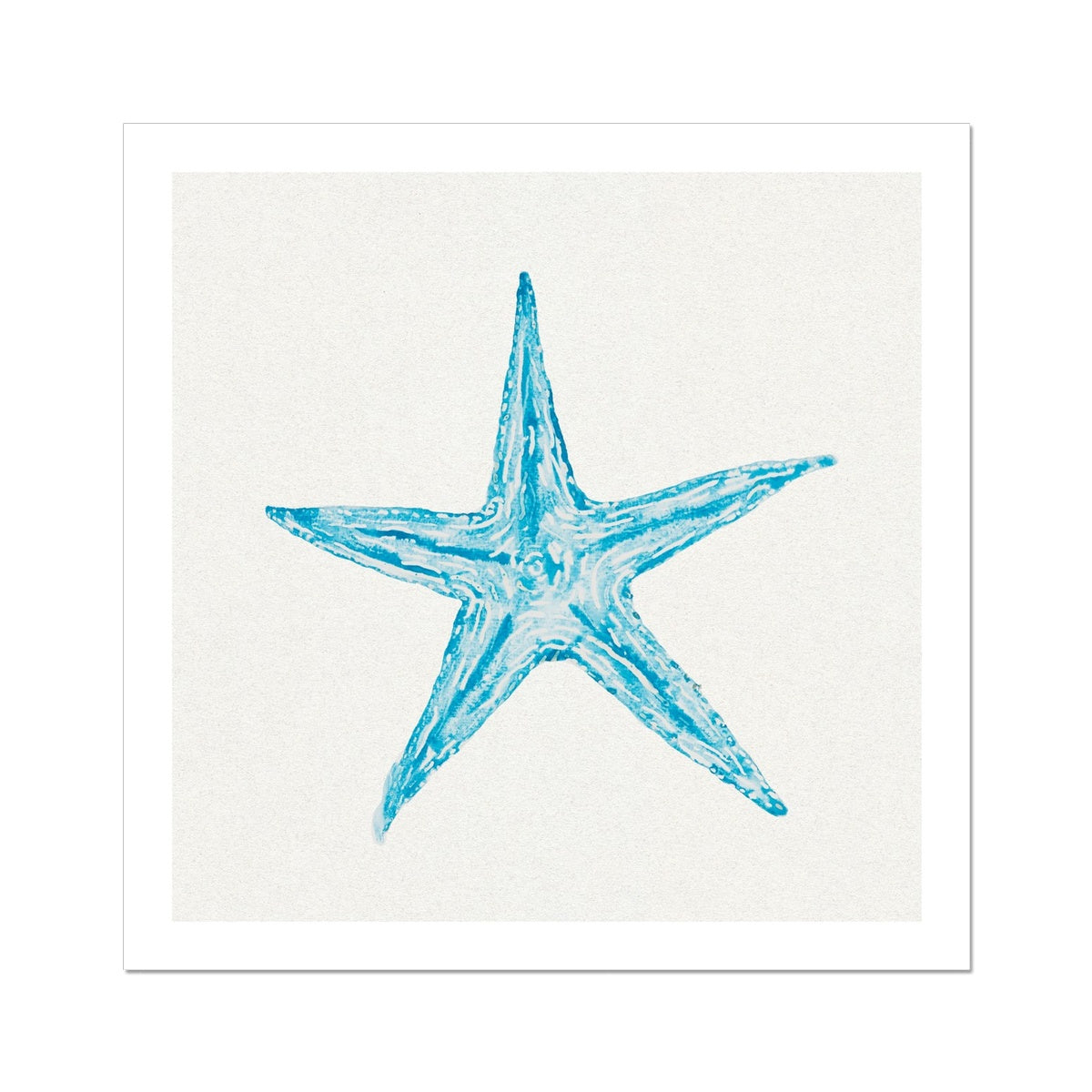 Aqua Watercolour Starfish Painting | Starfish Print Wall Art - Unframed Wall Art