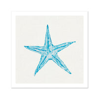 Aqua Watercolour Starfish Painting | Starfish Print Wall Art - Unframed Wall Art