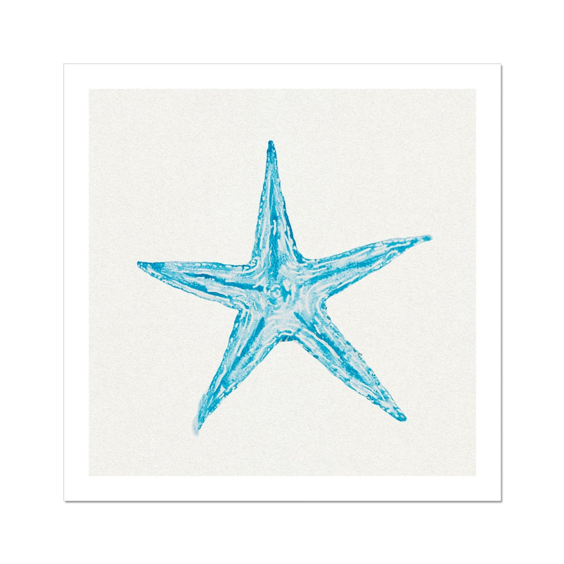 Aqua Watercolour Starfish Painting | Starfish Print Wall Art - Unframed Wall Art