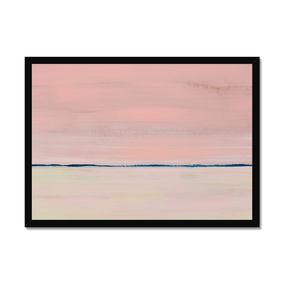 Rose-gold Coastal Painting | Abstract Beach Painting - Framed Wall Art