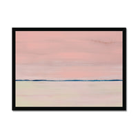 Rose-gold Coastal Painting | Abstract Beach Painting - Framed Wall Art