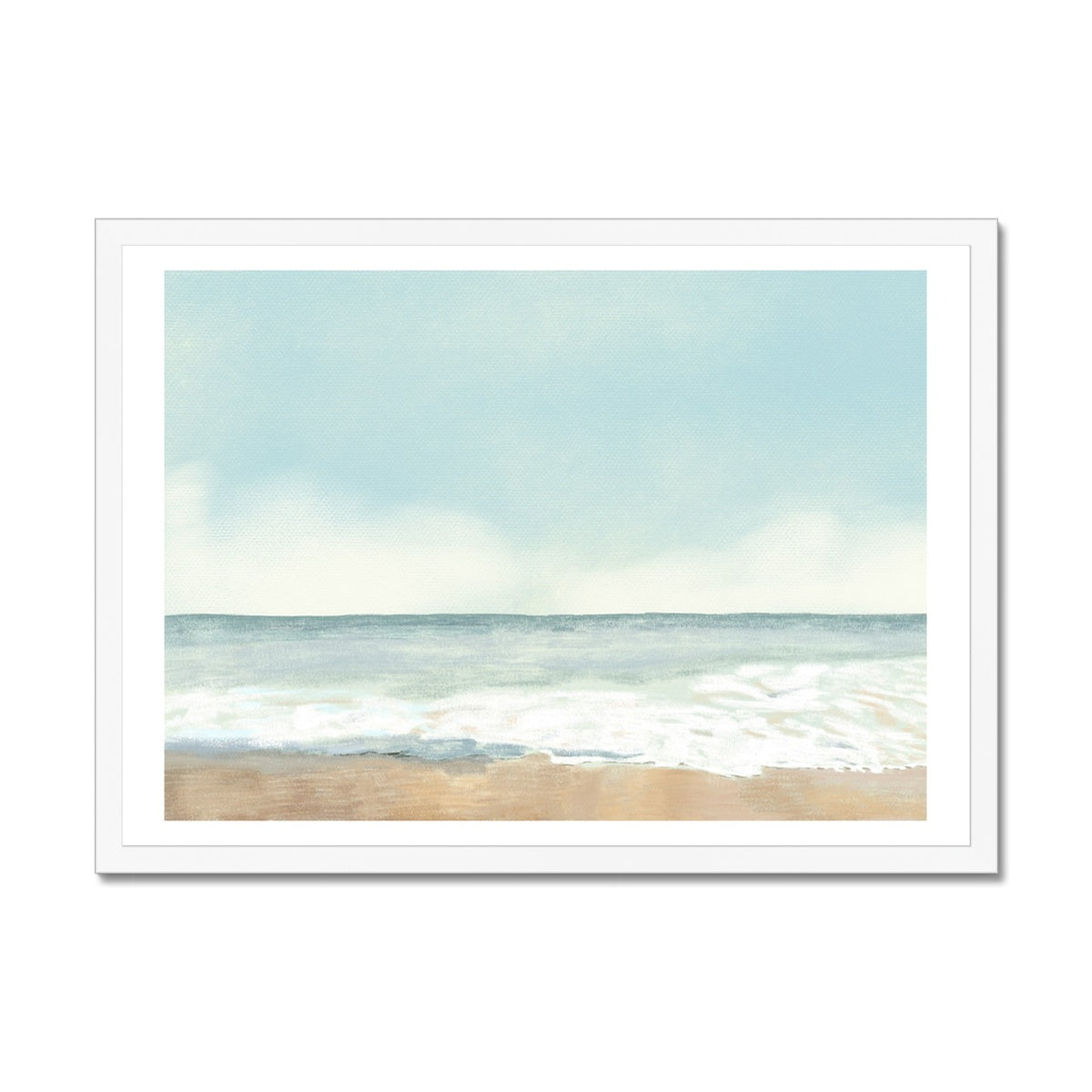 Pastel Beach Painting - Framed Wall Art