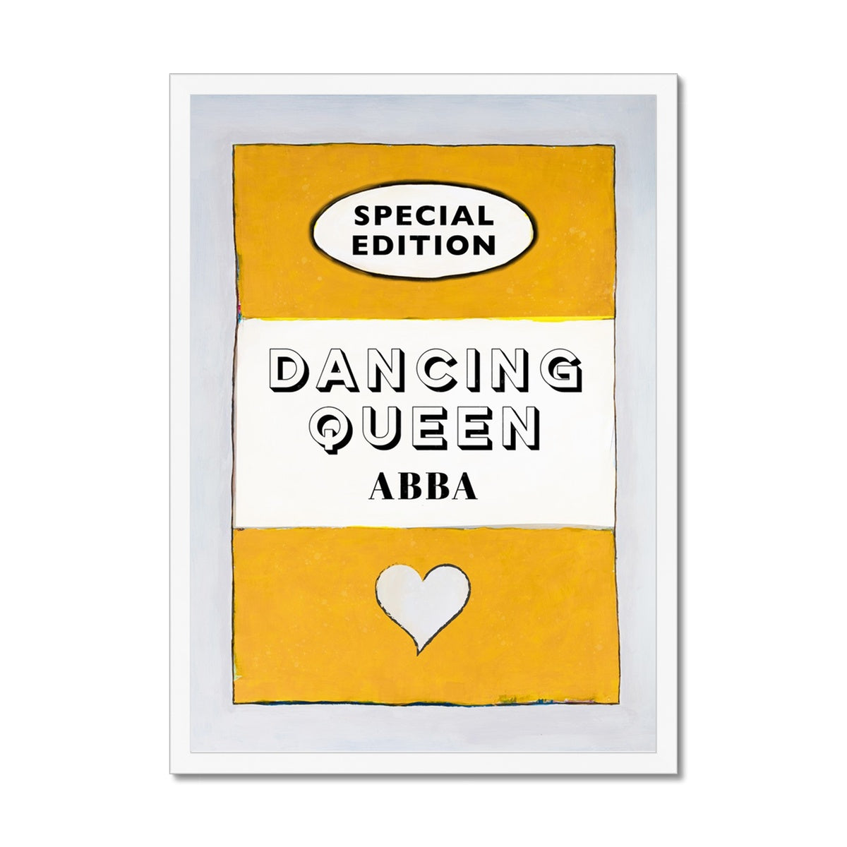 Dancing Queen  Quote on  Vintage Style Book Cover Print in Yellow - Framed