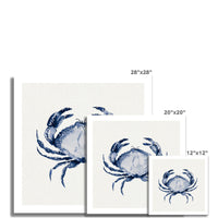 Crab Painting | Indigo Dot Watercolour Crab Print | Crab Art - Unframed Wall Art