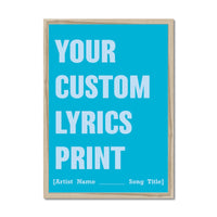 Personalised Quote Art | Block Type | Aqua - Framed