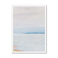 Modern Abstract Coastal Painting No 2 | Minimal Sea Painting Blue - Framed Wall Art