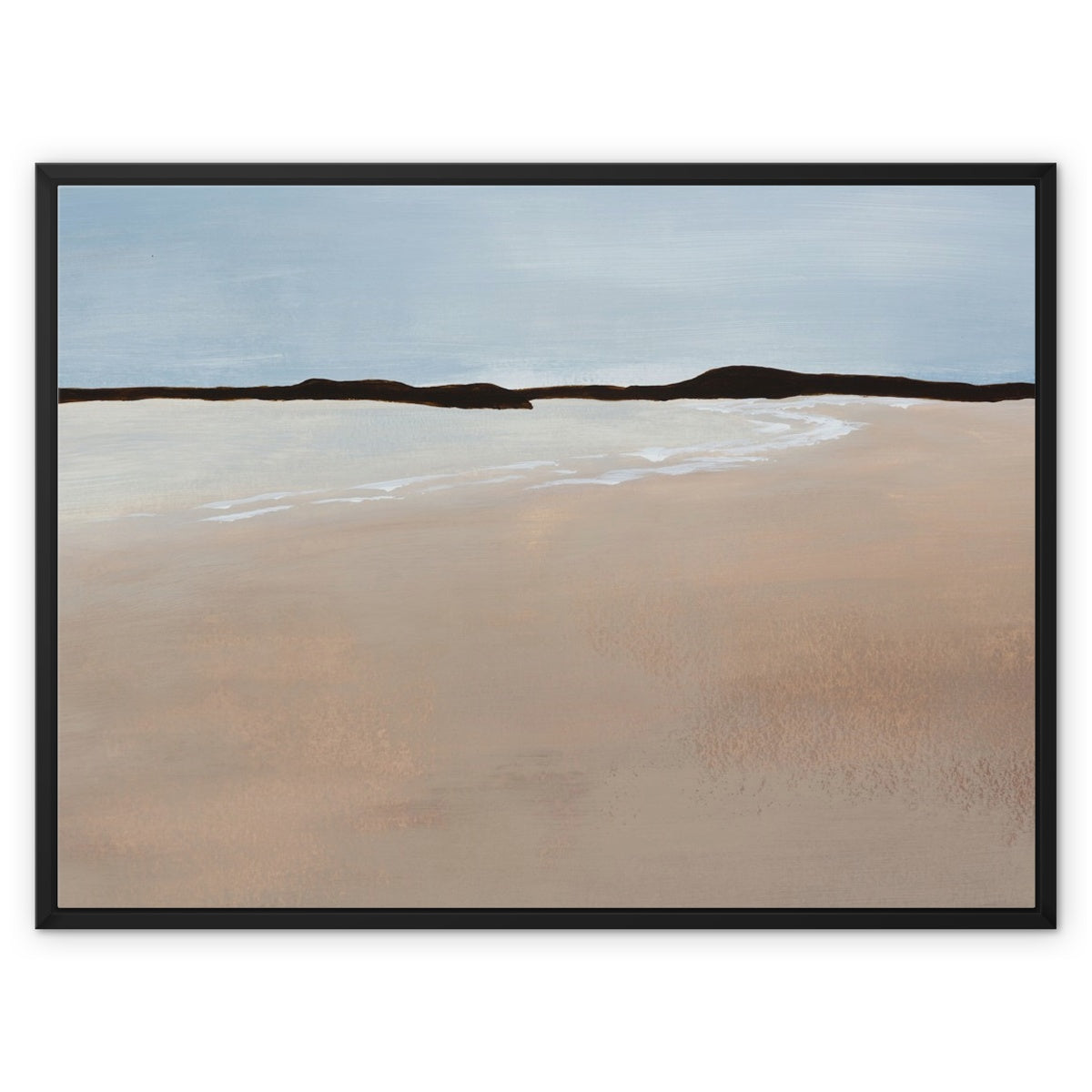 Calm Bay Painting | Minimal Abstract Coastal Painting Wall Art - Framed Canvas