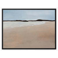 Calm Bay Painting | Minimal Abstract Coastal Painting Wall Art - Framed Canvas