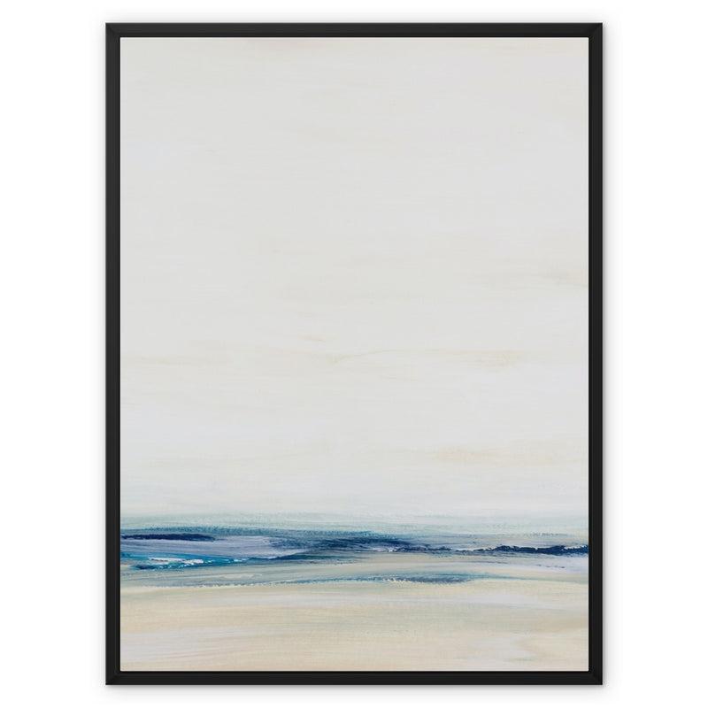 Coastal Study | Portrait Beach Painting | Abstract Beach Painting - Framed Canvas