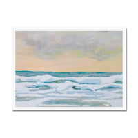 Dusk Sea Painting | Beach Painting - Framed Sunset Print