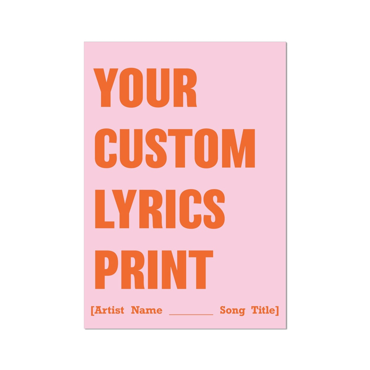 Custom song lyric print - custom art print 