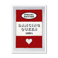 Dancing Queen Quote on  Vintage Style Book Cover Print  - Framed