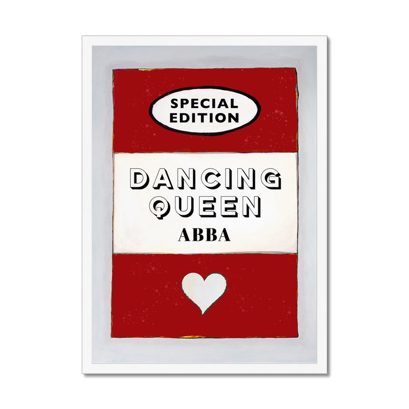 Dancing Queen Quote on  Vintage Style Book Cover Print  - Framed