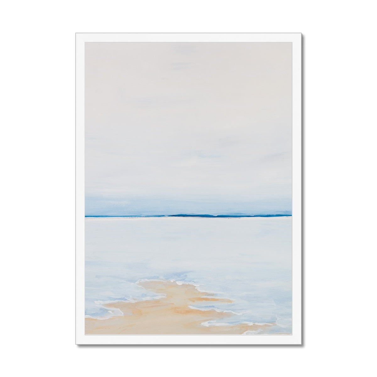 Modern Abstract Coastal Painting No 1 | Minimal Sea Painting - Framed Wall Art