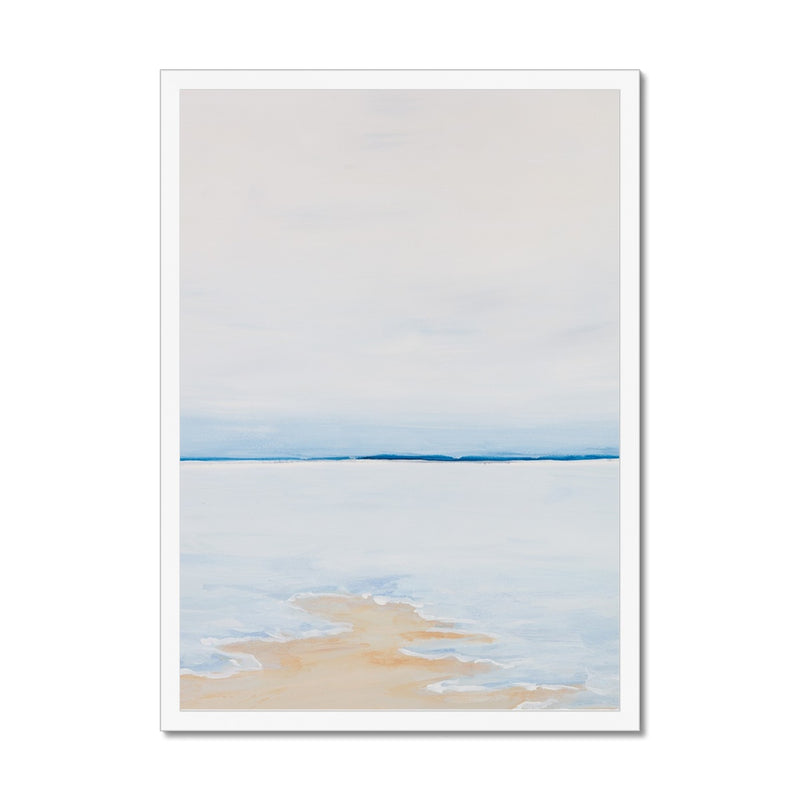 Modern Abstract Coastal Painting No 1 | Minimal Sea Painting - Framed Wall Art