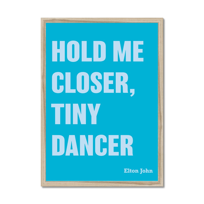 Tiny Dancer (Aqua Blue) Song Lyric Typography Art Print - Framed Beach House Art - Vintage bird paintings