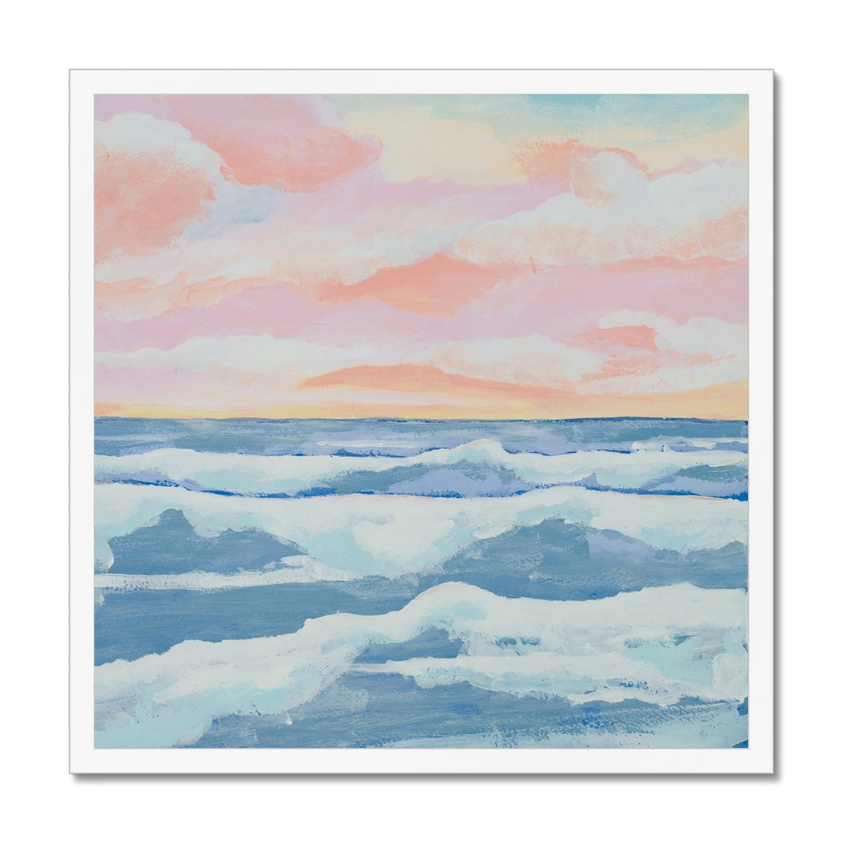 Sunrise Sea Painting | Seascape Painting - Framed Wall Art