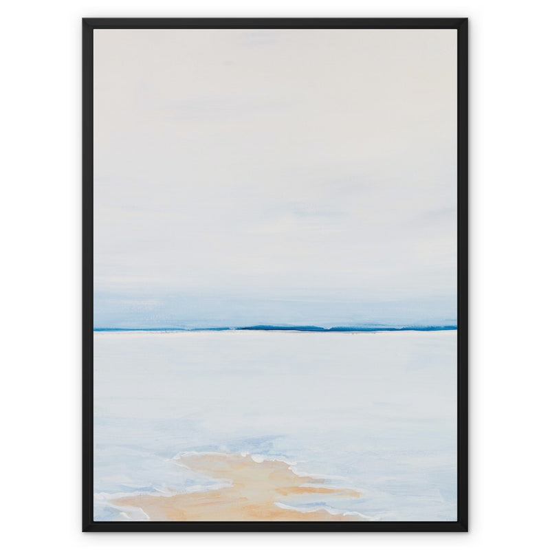 Modern Abstract Coastal Painting No 1 | Minimal Seascape Painting - Framed Canvas