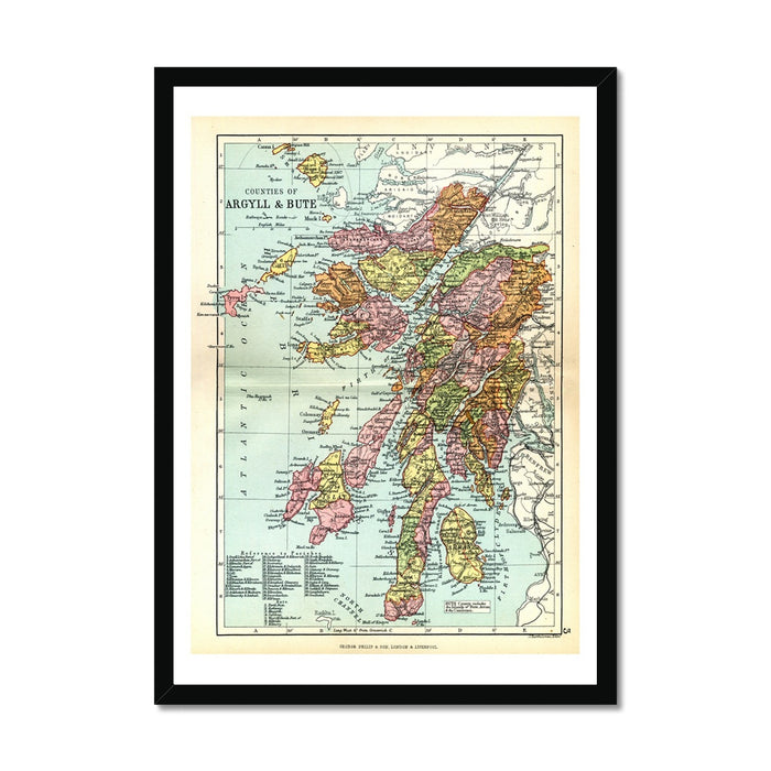 Argyll and Bute Map Print - Framed