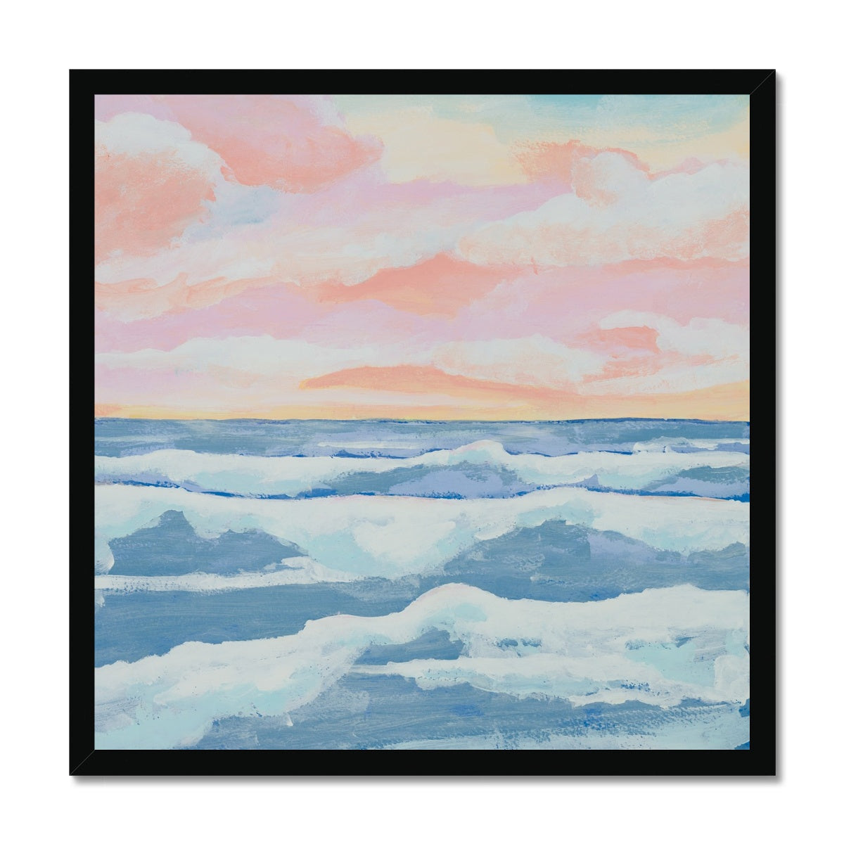 Sunrise Sea Painting | Seascape Painting - Framed Wall Art