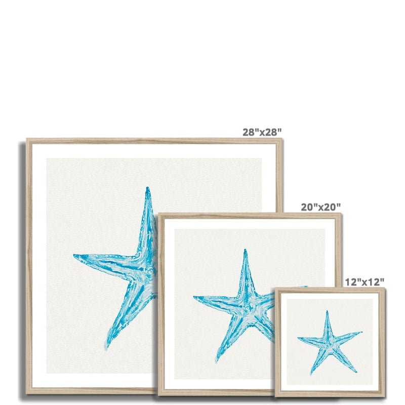 Aqua Watercolour Starfish Painting | Starfish Print Wall Art - Framed Art Print