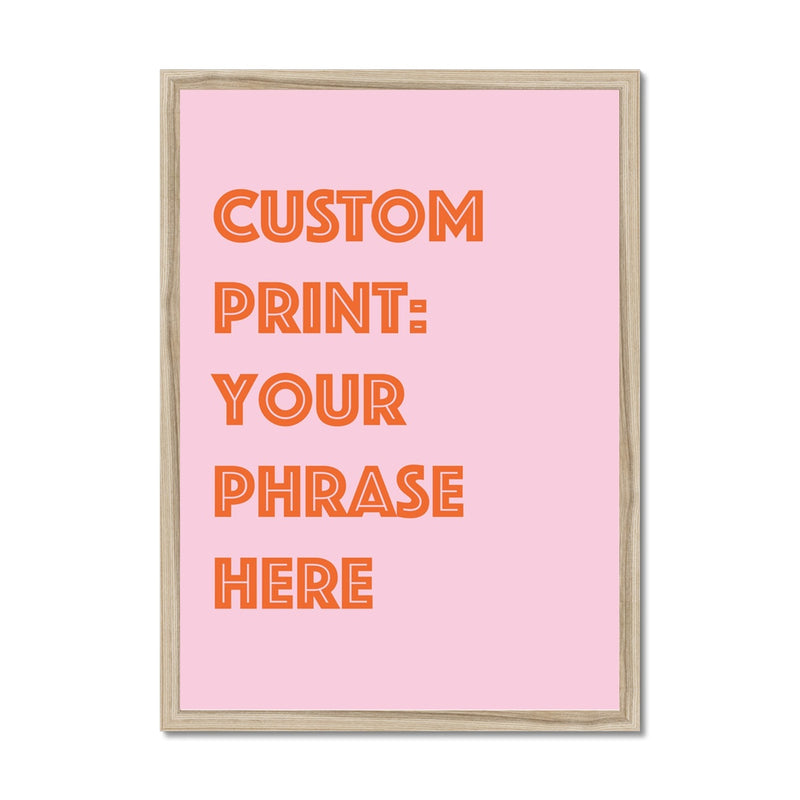 Personalised Quote Art | Cruise Type | Pink - Framed