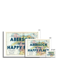 Abersoch is my Happy Place Quote on Vintage North Wales Map Print - Unframed