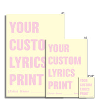 Custom  Quote Print | Block Type | Lemon - Unframed