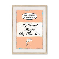 My Heart Sleeps (Peach Fuzz Edition) Vintage Book Cover Art - Framed Beach House Art - Vintage bird paintings