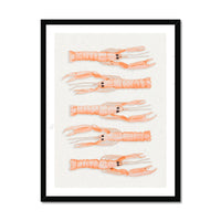 Langoustine Painting | Kitchen Wall Art Print - Framed