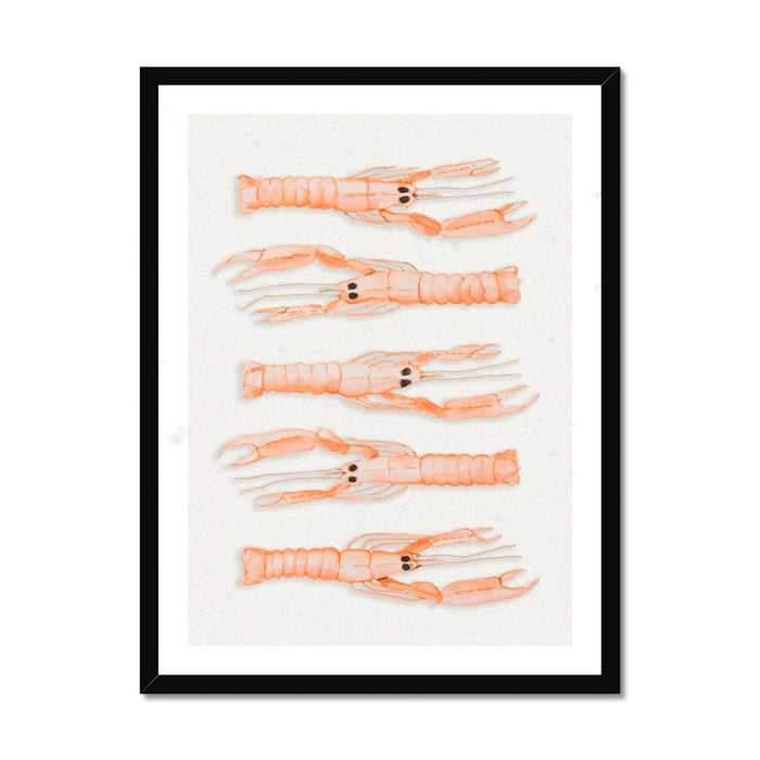 Langoustine Painting | Kitchen Wall Art Print - Framed