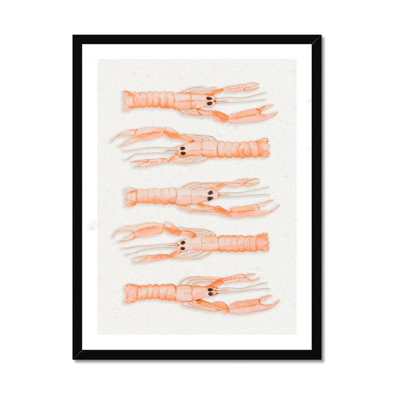 Langoustine Painting | Kitchen Wall Art Print - Framed