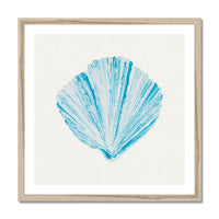 Aqua Watercolour Fan Shell Painting | Shell Print Wall Art - Framed Wall Art