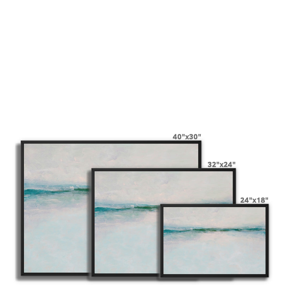 Tide Beach Art | Abstract Sea Painting - Framed Canvas