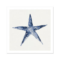 Indigo Dot Watercolour Starfish Painting | Starfish Art - Unframed Wall Art