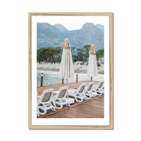 White Umbrellas Italian Coast Photo | Italian Photography Print - Framed Wall Art