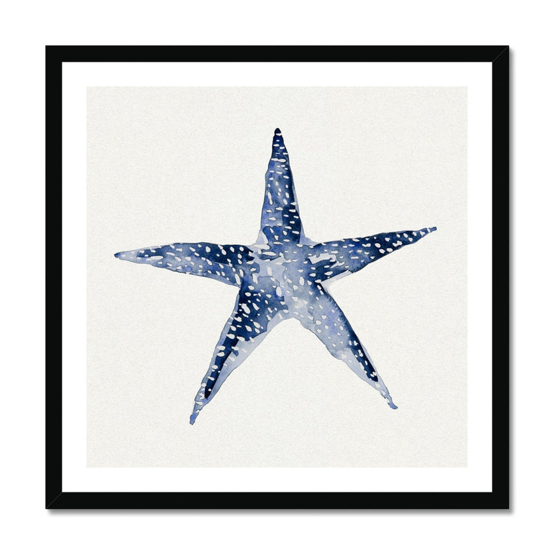 Indigo Dot Watercolour Starfish Painting | Starfish Art - Framed Art Print