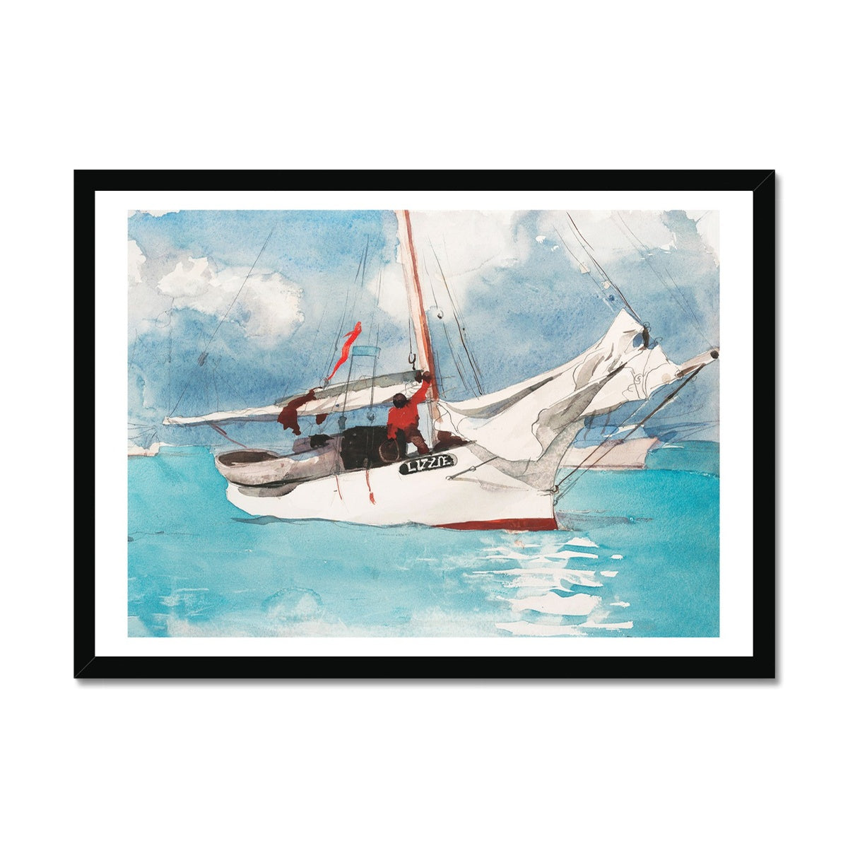 Fishing Boats Painting, Key West | Vintage Boat Painting Wall Art - Framed Art Print