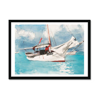 Fishing Boats Painting, Key West | Vintage Boat Painting Wall Art - Framed Art Print