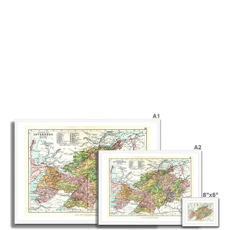 Highlands Map Print | Vintage Highlands Map - Framed