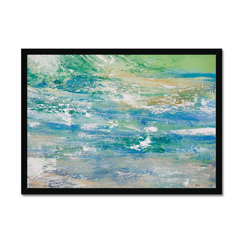 Abstract Sea Painting | Sea Beach Painting Wall Art - Framed Art Print