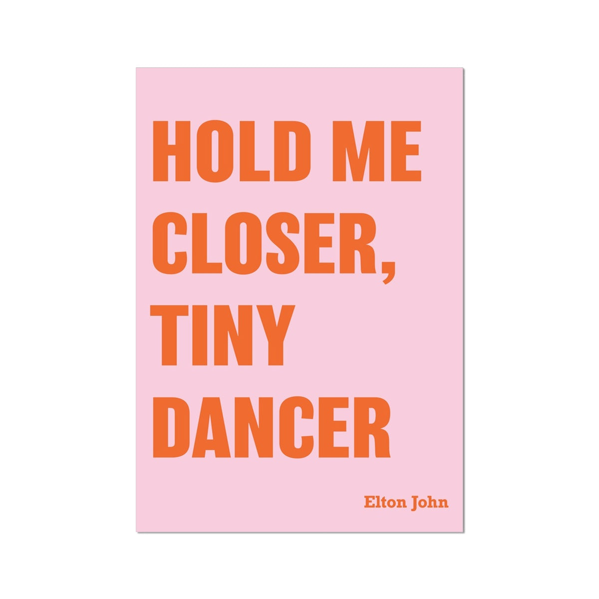 Tiny Dancer (Pink) Song Lyric Typography Art Print - Unframed Beach House Art - Vintage bird paintings