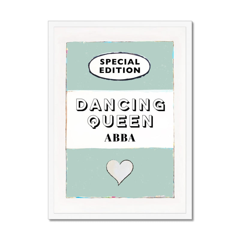 Dancing Queen  Quote on  Vintage Style Book Cover Print in Green - Framed