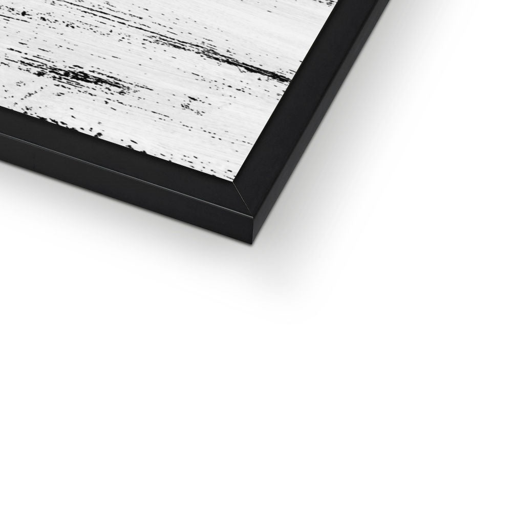 Monochrome Coast | Black & White Beach Painting - Framed