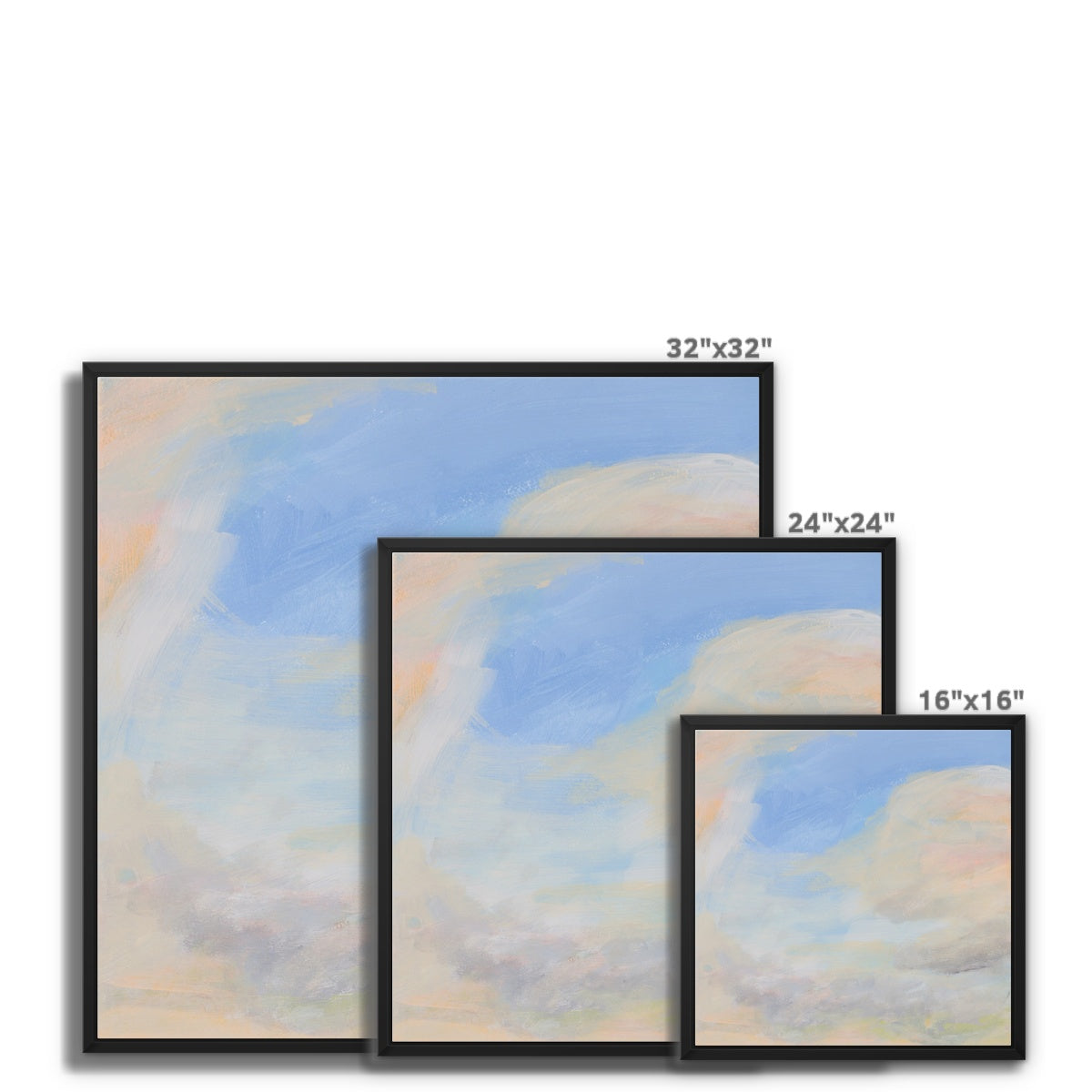 Coastal Cloud Painting | Sea Painting - Framed Canvas