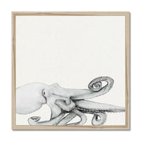 Ink Wash Octopus Art Print | Square Format - Framed