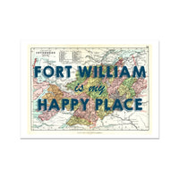 Fort William Map Print - My Happy Place Navy Fine Art Print