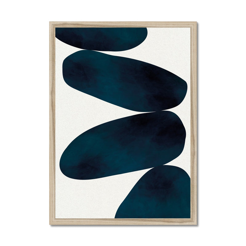 Abstract Blue Art Print | Abstract Solid Shape Art - Framed Wall Art