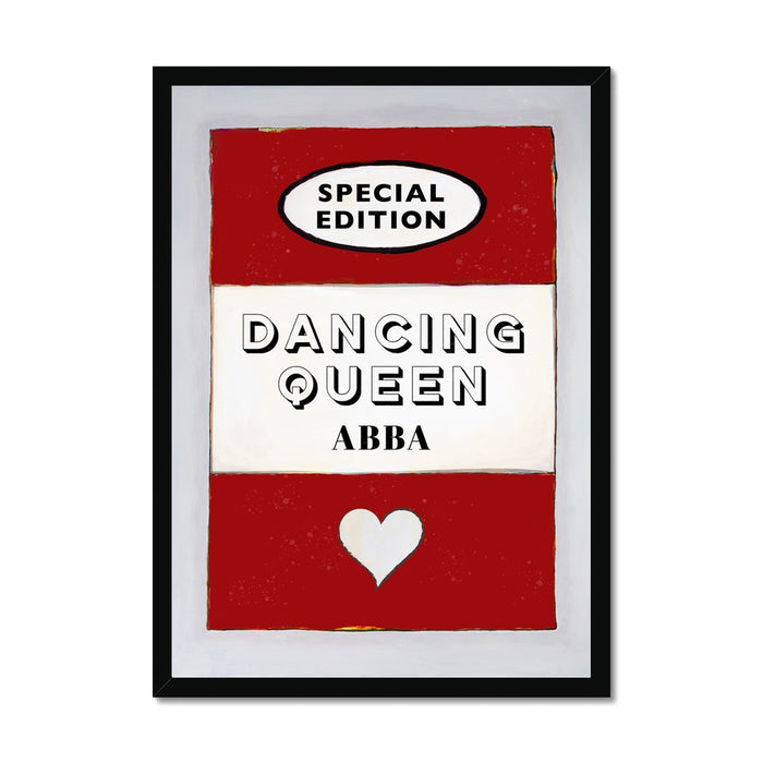 Dancing Queen (Red) Lyric Book Cover Print - Framed